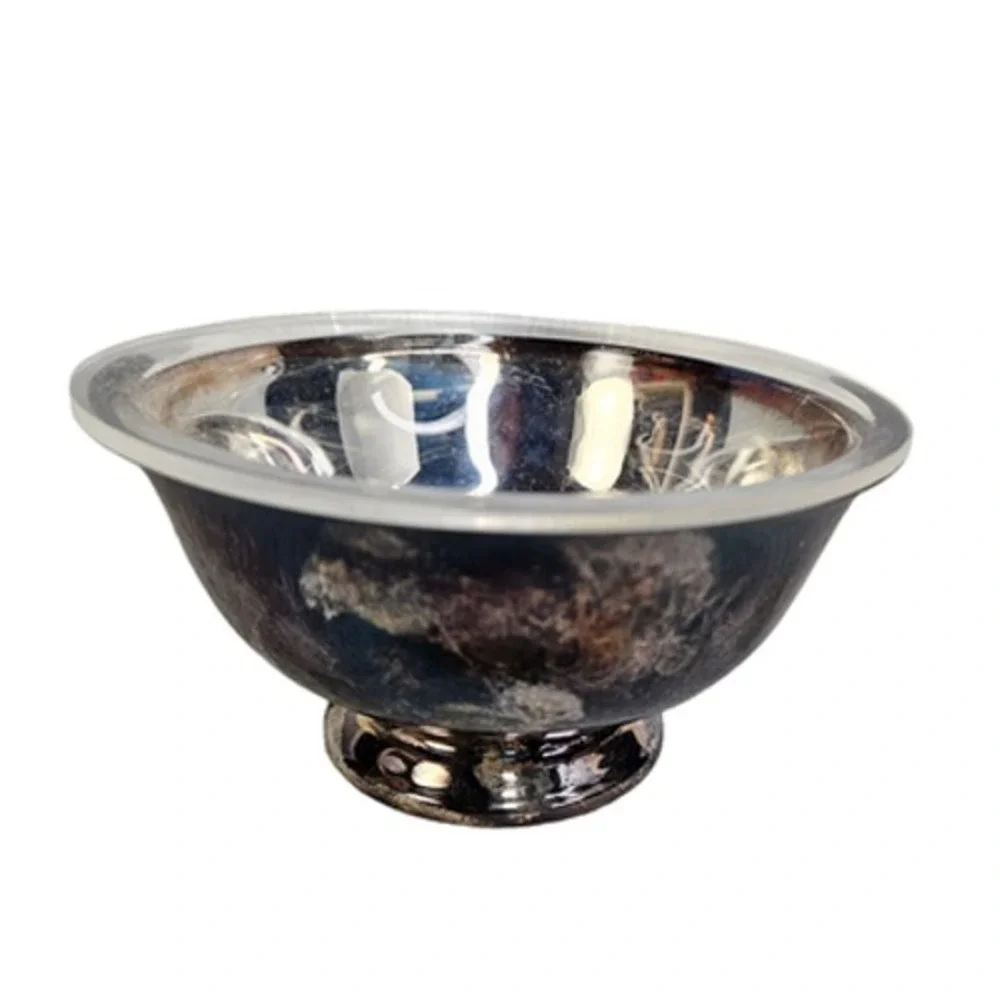 Reed and Barton 102 Bowl Paul Revere Silver Plate With Liner Candy Nut Vtg READ
